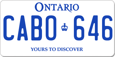 ON license plate CABO646