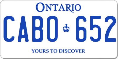 ON license plate CABO652