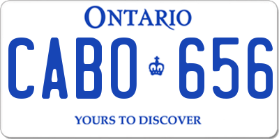 ON license plate CABO656