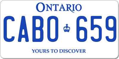 ON license plate CABO659