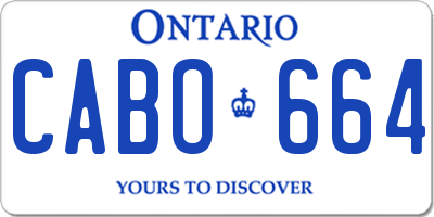 ON license plate CABO664