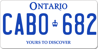 ON license plate CABO682