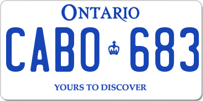 ON license plate CABO683