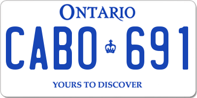 ON license plate CABO691