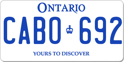 ON license plate CABO692