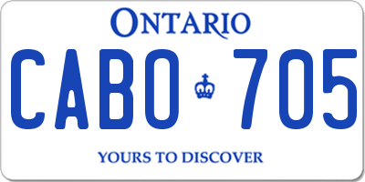 ON license plate CABO705