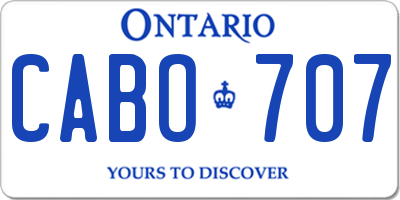 ON license plate CABO707