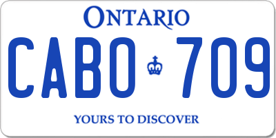 ON license plate CABO709