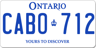 ON license plate CABO712