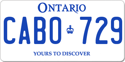 ON license plate CABO729