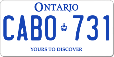 ON license plate CABO731