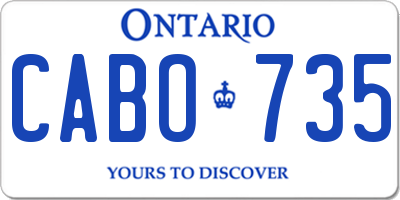 ON license plate CABO735