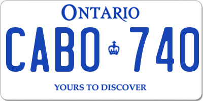 ON license plate CABO740