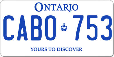 ON license plate CABO753