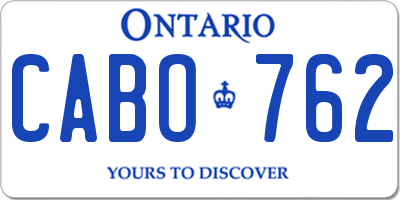 ON license plate CABO762