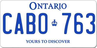 ON license plate CABO763