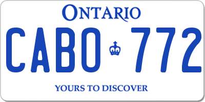 ON license plate CABO772