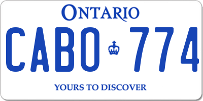 ON license plate CABO774