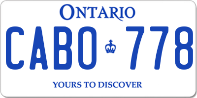 ON license plate CABO778