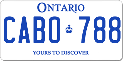 ON license plate CABO788