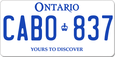 ON license plate CABO837