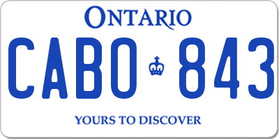 ON license plate CABO843