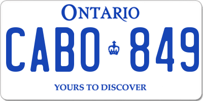 ON license plate CABO849