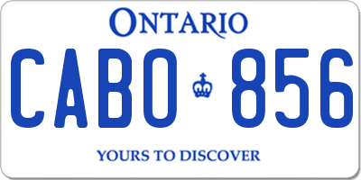 ON license plate CABO856