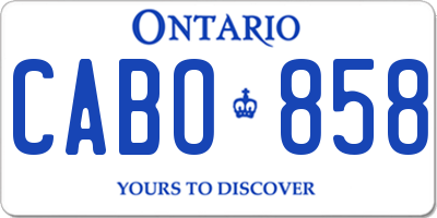 ON license plate CABO858