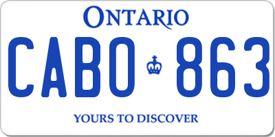 ON license plate CABO863