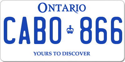 ON license plate CABO866