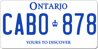 ON license plate CABO878