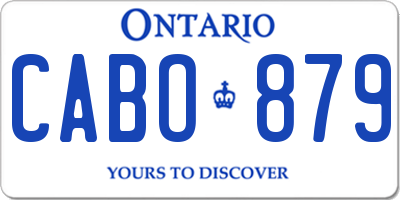 ON license plate CABO879