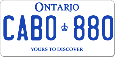 ON license plate CABO880