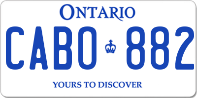 ON license plate CABO882