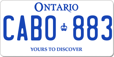 ON license plate CABO883