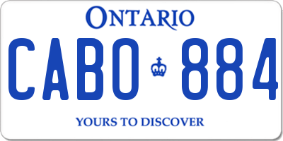 ON license plate CABO884