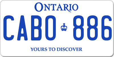 ON license plate CABO886