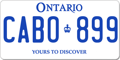 ON license plate CABO899