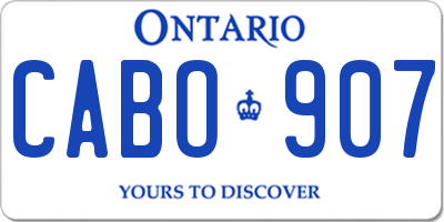 ON license plate CABO907