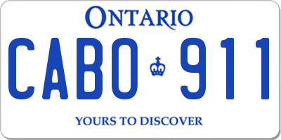 ON license plate CABO911