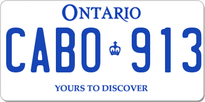 ON license plate CABO913