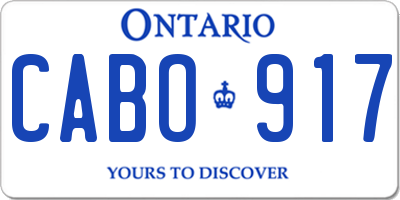 ON license plate CABO917