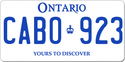 ON license plate CABO923