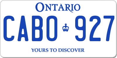 ON license plate CABO927