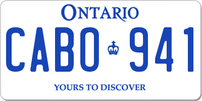 ON license plate CABO941