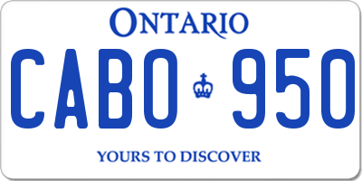 ON license plate CABO950