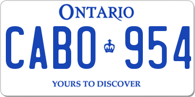 ON license plate CABO954