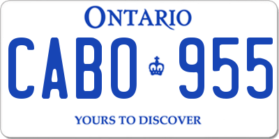 ON license plate CABO955