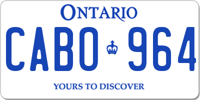 ON license plate CABO964